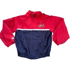 MLB St Louis Cardinals Majestic Windbreaker Jacket Youth 5/6